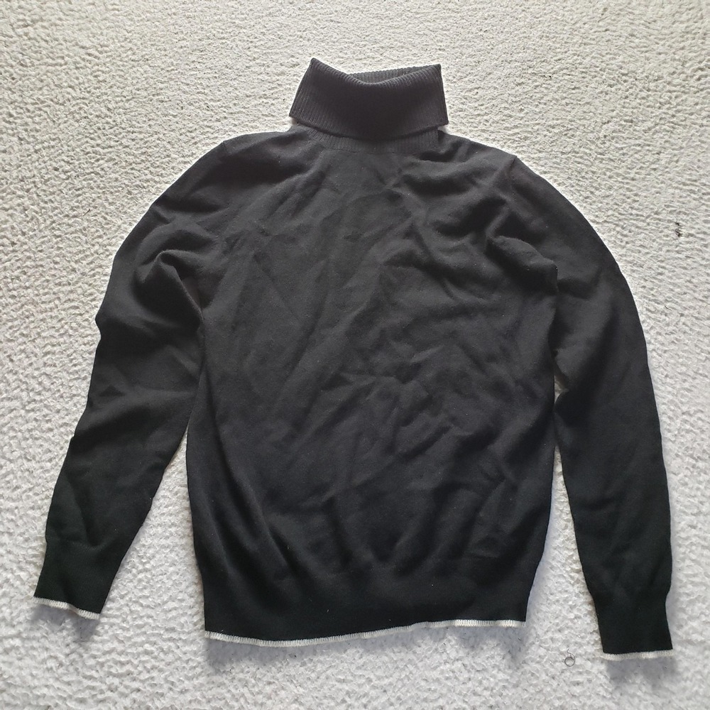 Uniqlo Sweater Womens Large Black Turtleneck Long Sleeve Cashmere Knit Pullover